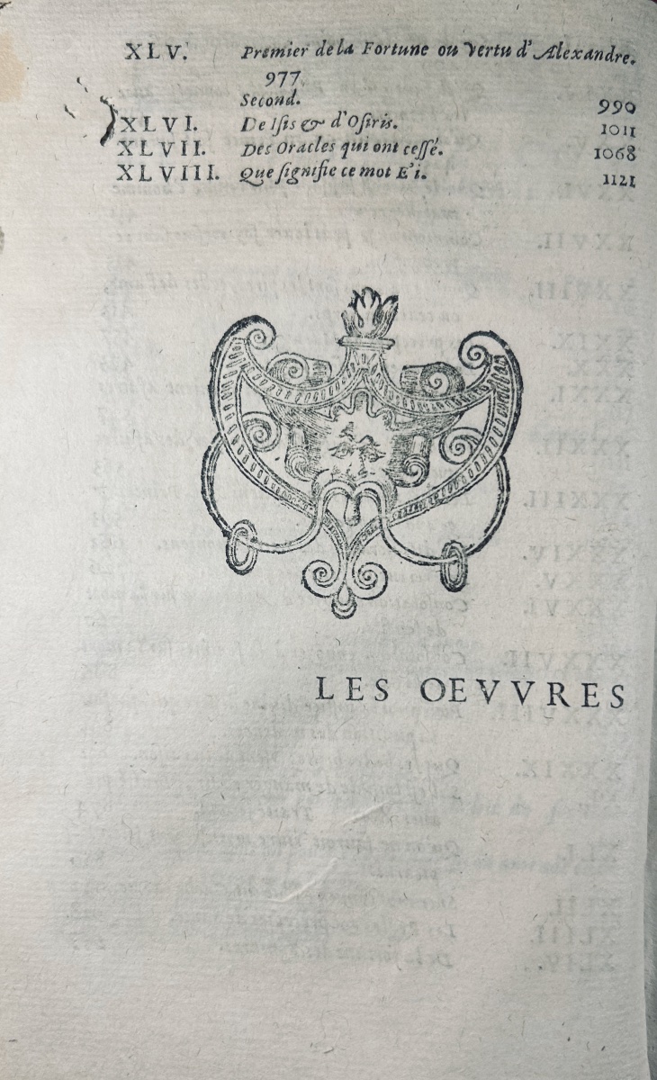 Plutarch - The Moral Works Of Plutarch. Geneva: Stoer, 1621, In A Contemporary Binding.-photo-2