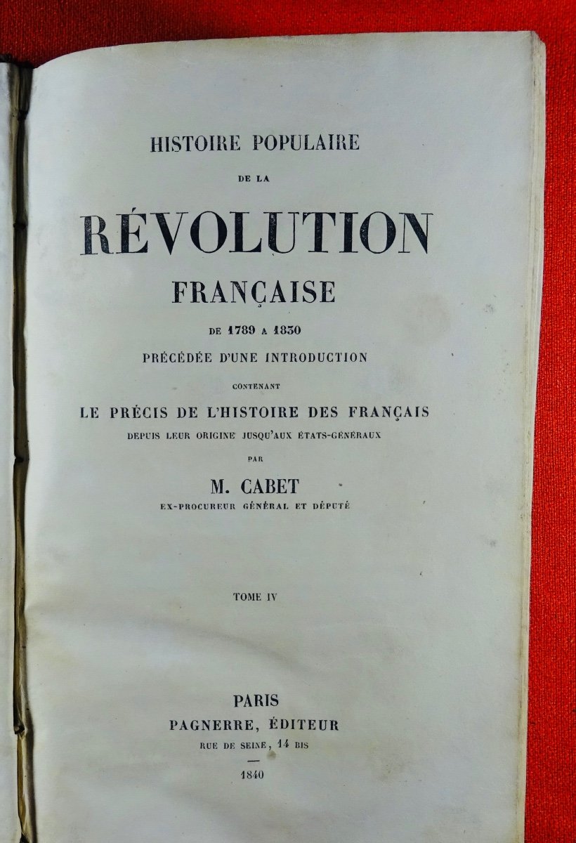 CABET - Histoire de la Révolution Française. 1839. Par un utopiste français.-photo-3