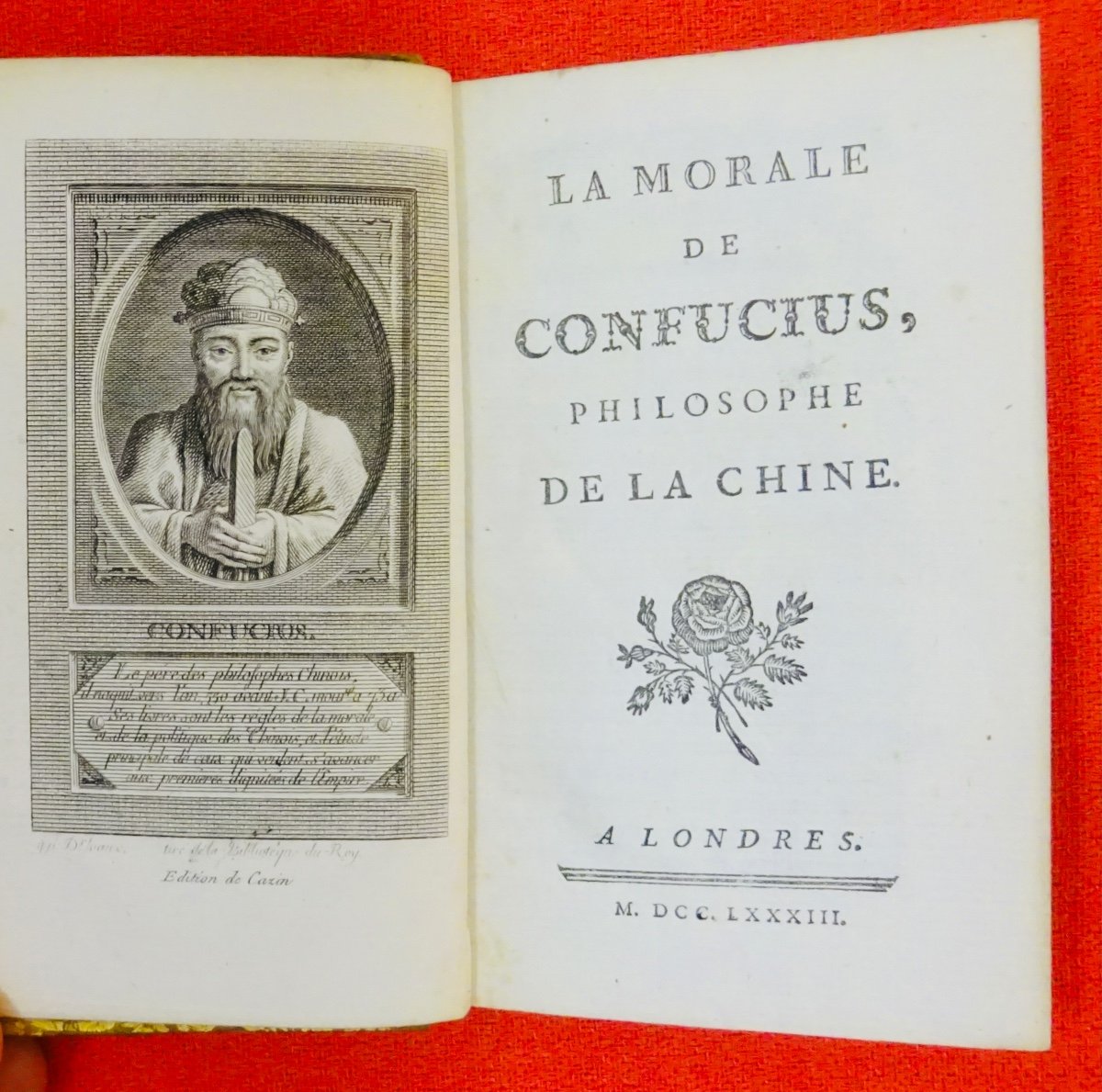 CONFUSIUS - Édition Cazin De 1783.