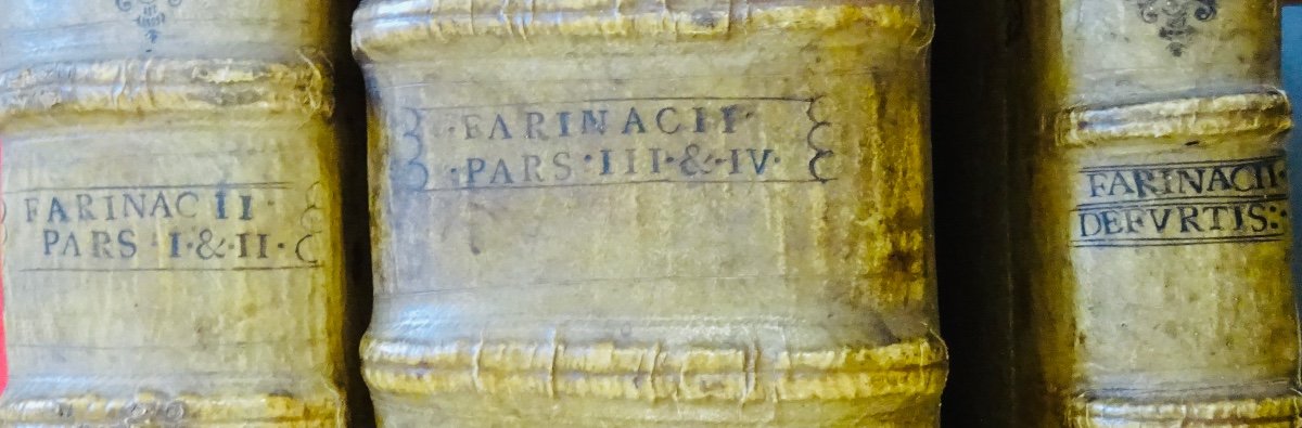 FARINACII - Traité de droit criminel en latin imprimée en 1614, très bien reliée.-photo-7