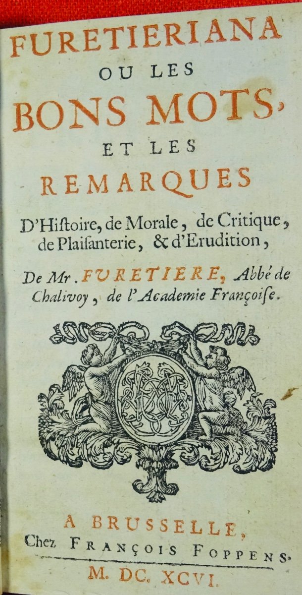 FURETIÈRE (Antoine) - Furetieriana ou les bons mots. 1696.-photo-3