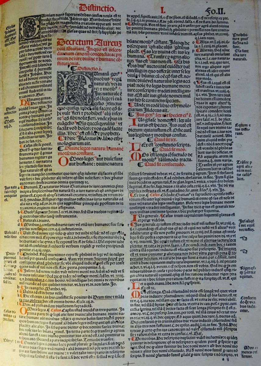 Gratien Le Canoniste - Post Incunabula Of Theology Printed In 1515 In Lyon.-photo-3