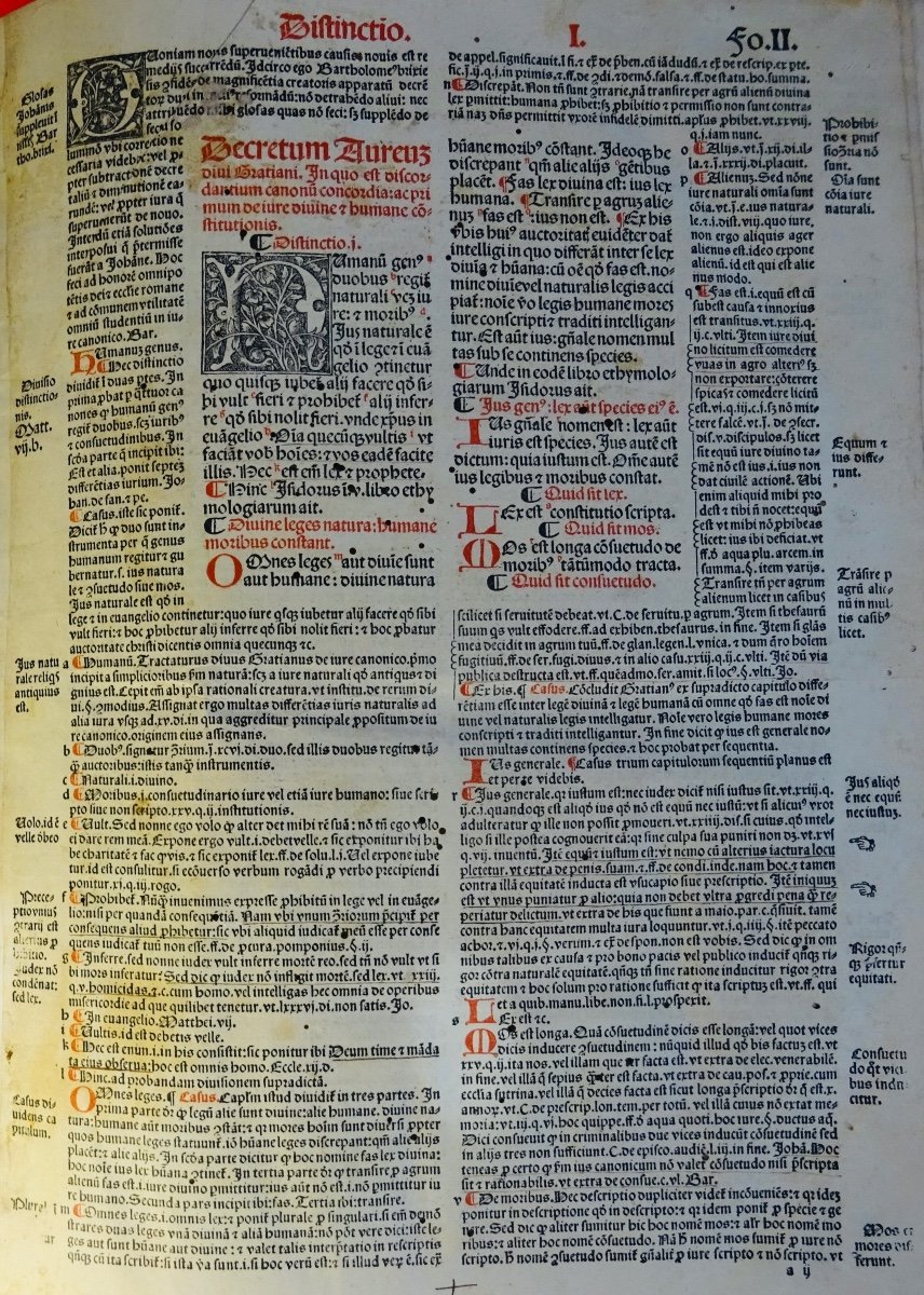 GRATIEN LE CANONISTE - Post incunable de Théologie imprimé en 1515 à Lyon.-photo-3