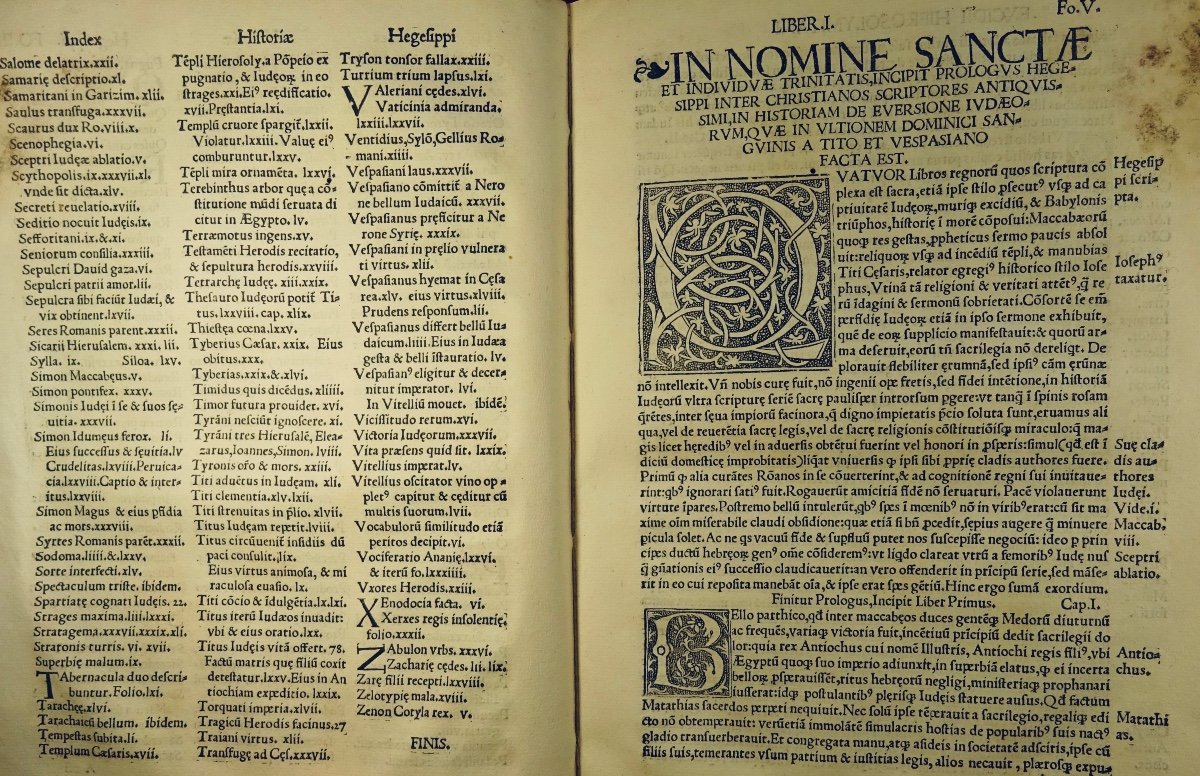 HEGESIPPI - Historiographie Inter Christianos Antiquissimi. Postincunable 1524 Badius à Paris.-photo-2