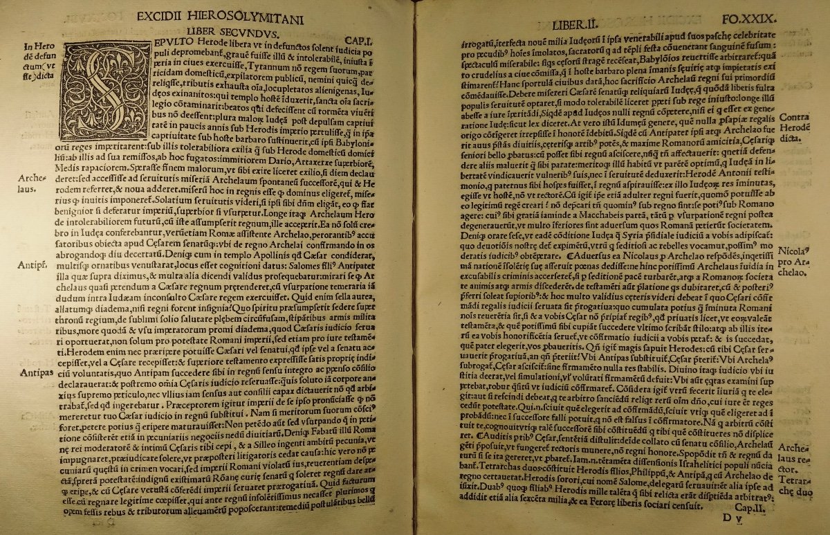 Hegesippi - Historiography Inter Christianos Antiquissimi. Postincunable 1524 Badius In Paris.-photo-3