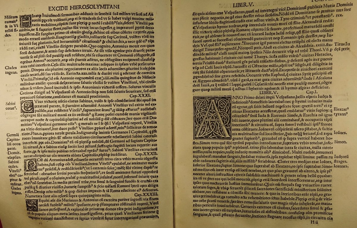 HEGESIPPI - Historiographie Inter Christianos Antiquissimi. Postincunable 1524 Badius à Paris.-photo-1