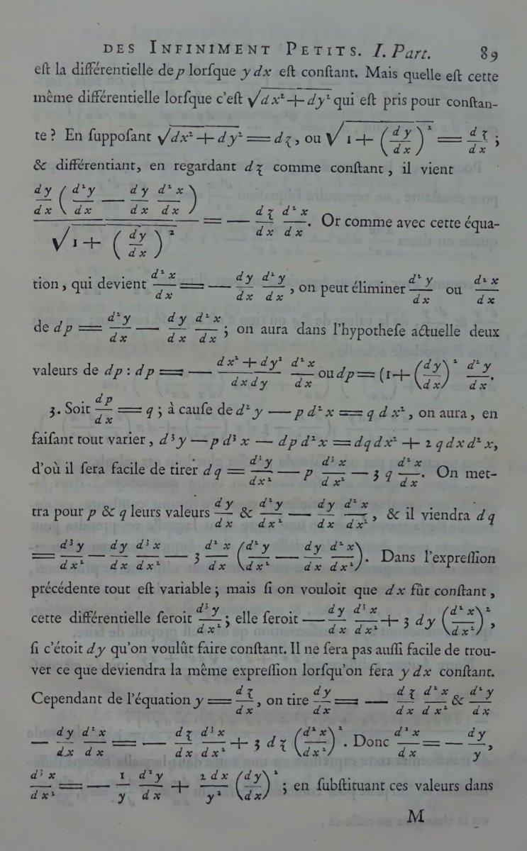 l'Hospital - Analysis Of The Infinitely Small, For The Intelligence Of Curved Lines. 1781.-photo-3