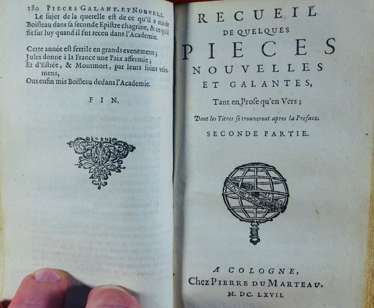 Recueil De Quelques Pièces Nouvelles Et Galantes. Chez Pierre Marteau, 1667.-photo-1