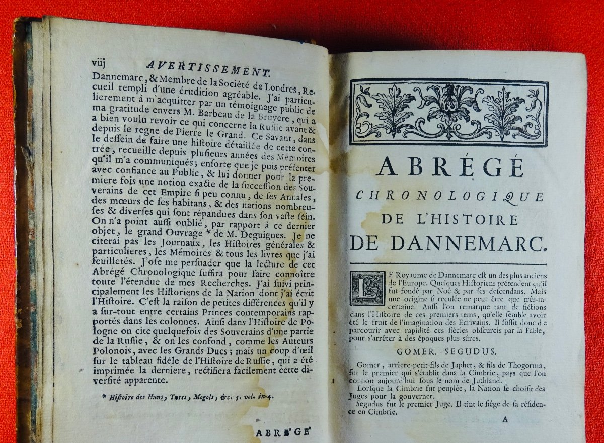 LACOMBE - Abrégé chronologique de l'histoire du Nord. Imprimé par Herissant en 1762.-photo-2