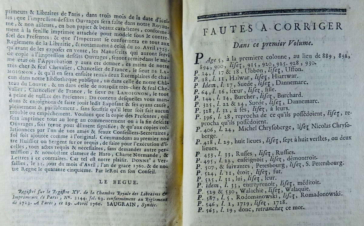 LACOMBE - Abrégé chronologique de l'histoire du Nord. Imprimé par Herissant en 1762.-photo-3