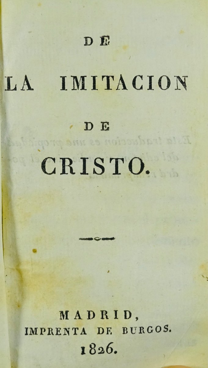 LAMENNAIS (abbé F. de) - De la imitation de Christo. Madrid, Imprenta de Burgos, 1826.