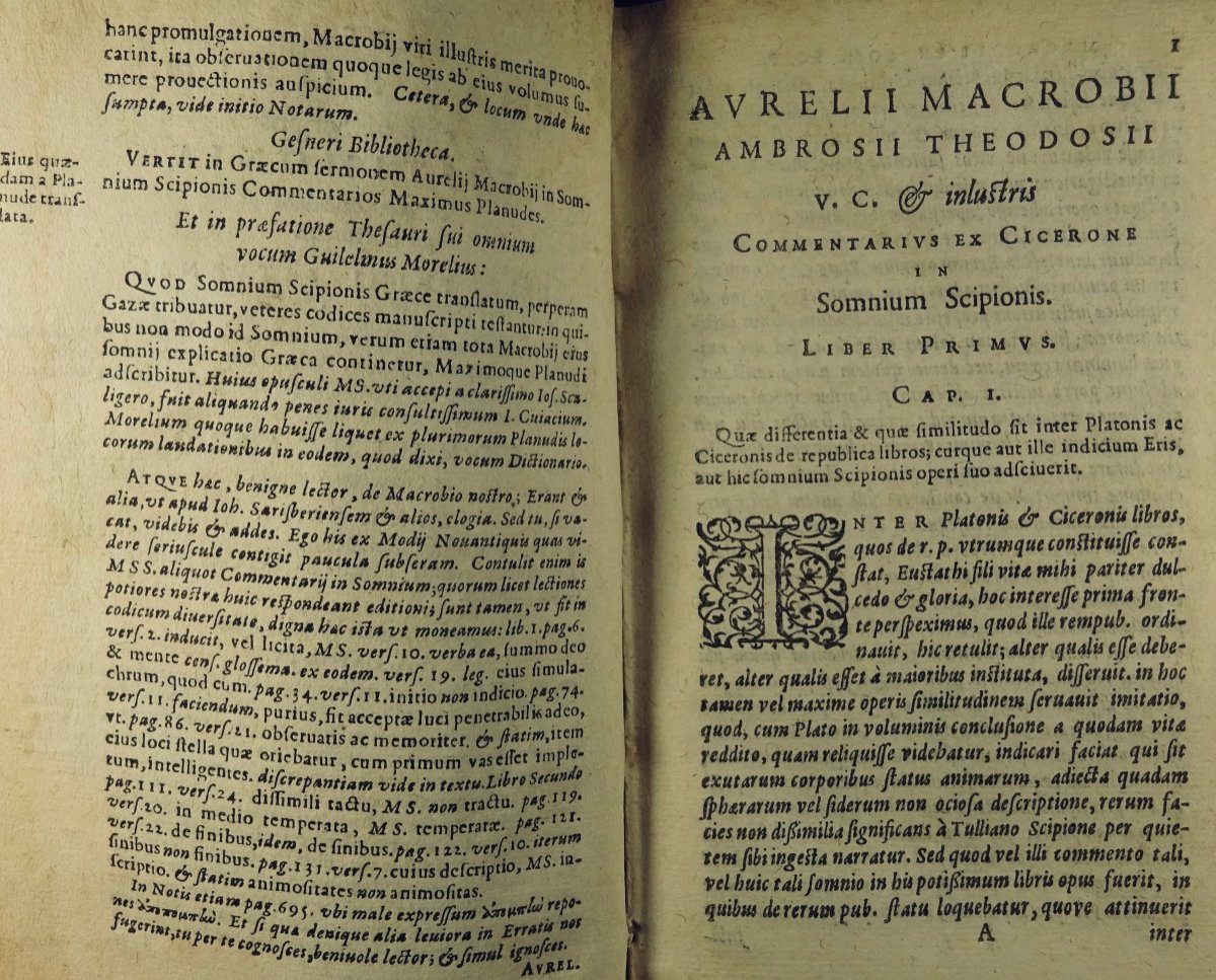 MACROBI (Avr. Théodosii) - Opera. Ouvrage en latin imprimé par Plantin en 1597.-photo-2