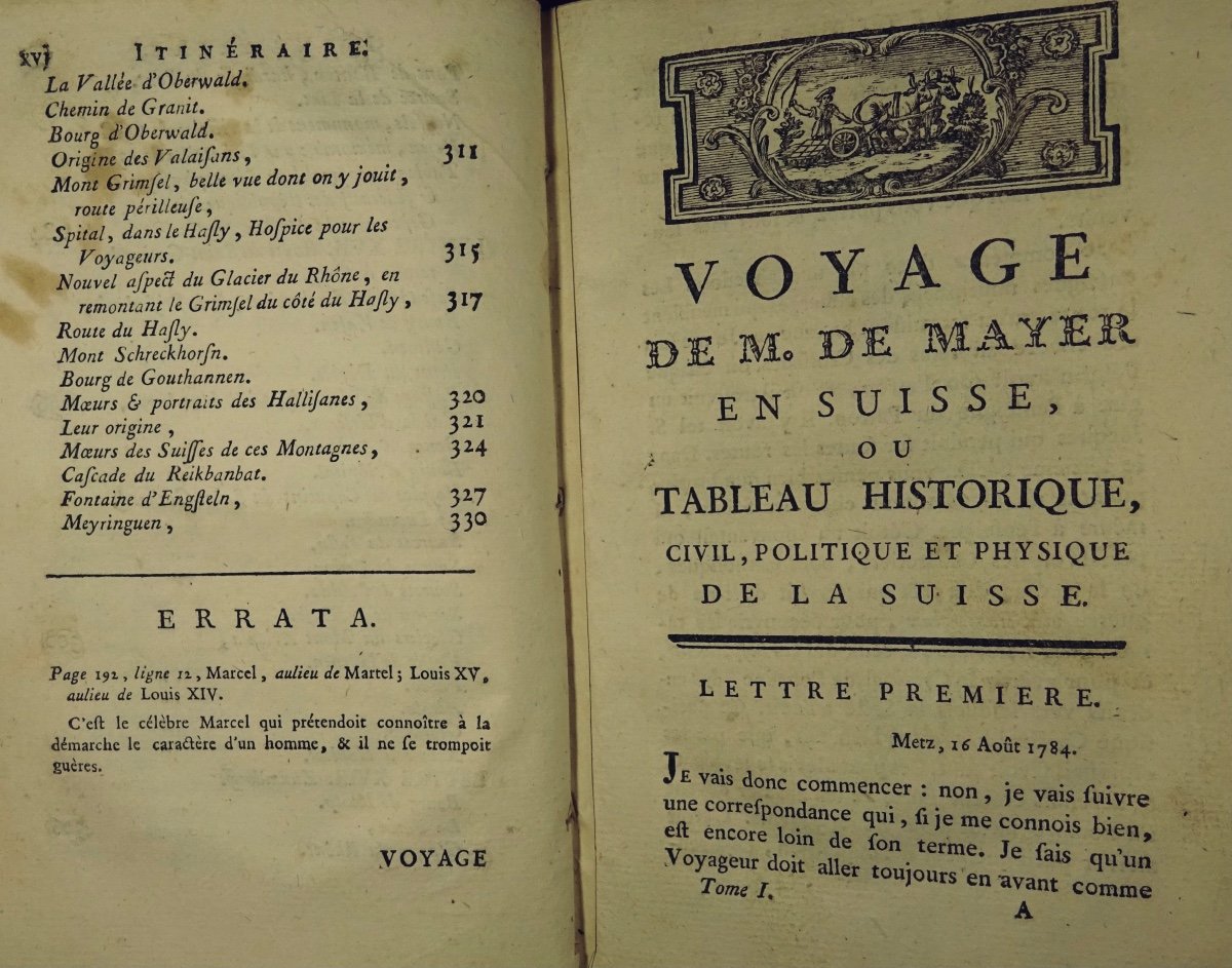 MAYER - Voyage en Suisse. Imprimé en 1786.-photo-2