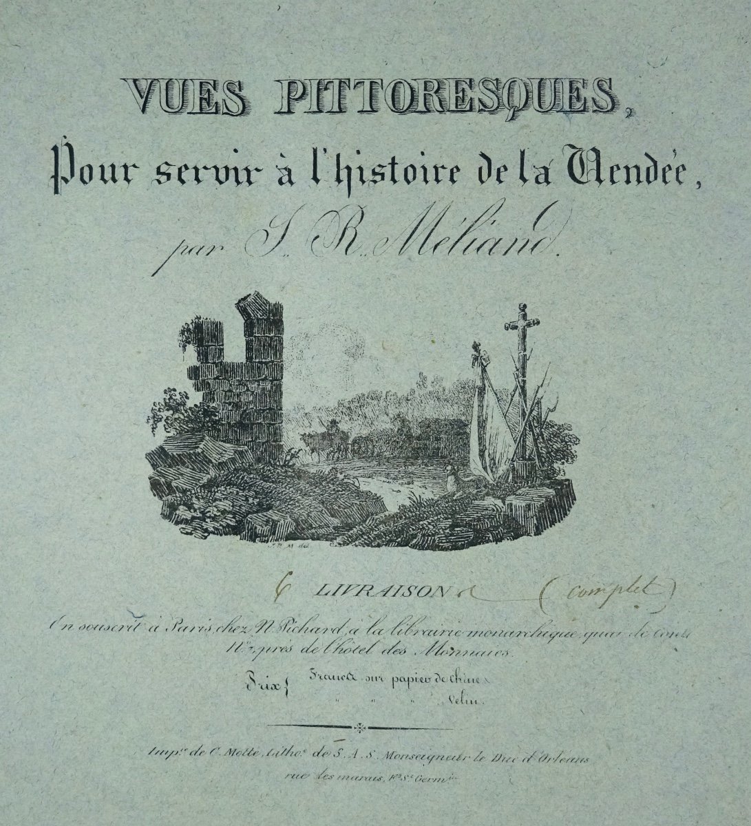 MÉliand - Picturesque Views Of The Vendée. 36 Lithographs. Binding Signed Bonnemort.