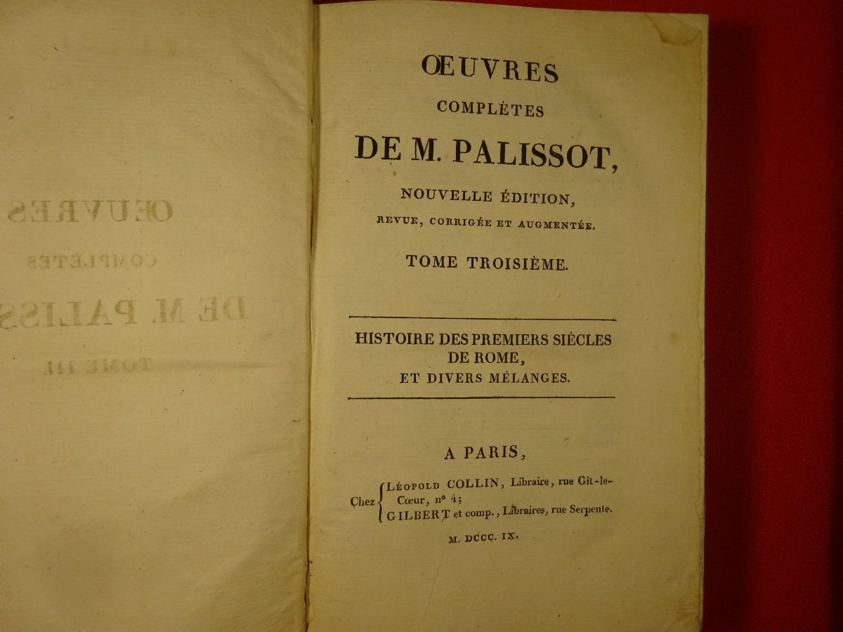 PALISSOT (Charles) - Oeuvres complètes.  Chez Collin et Gilbert, 1809. 6 volumes.-photo-2