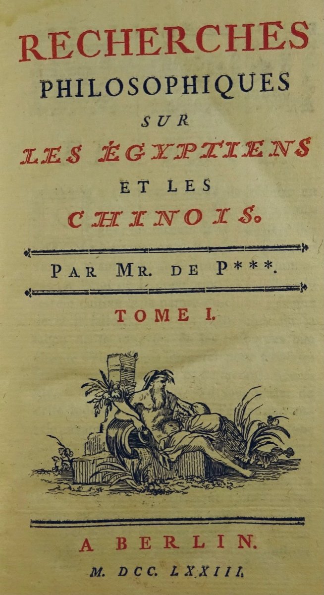 [PAUW (Cornélius de)] - Recherches philosophiques sur les Egyptiens et les Chinois. 1773.-photo-2