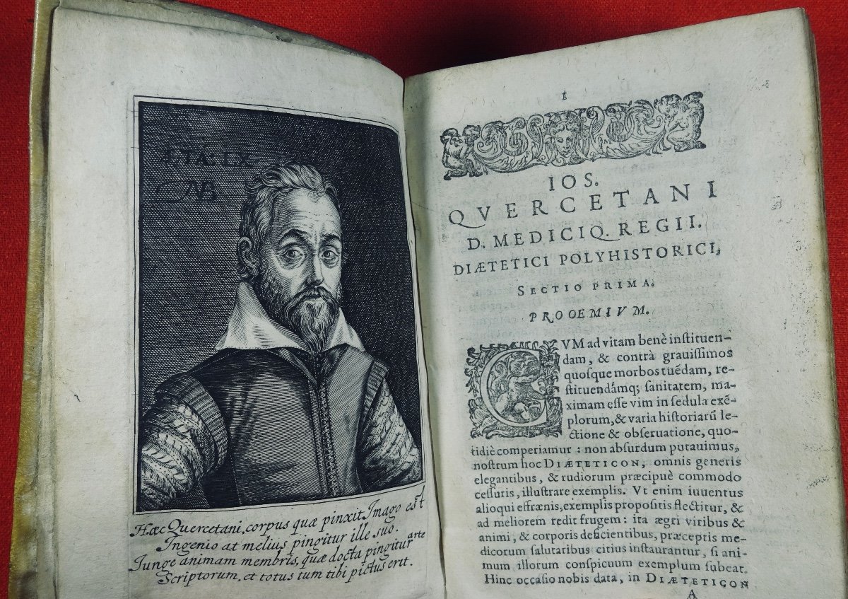 QUERCETANI - Texte En Latin De Diététique. Imprimé à Paris En 1606.-photo-3