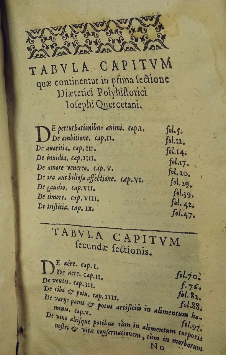 QUERCETANI - Texte En Latin De Diététique. Imprimé à Paris En 1606.-photo-4
