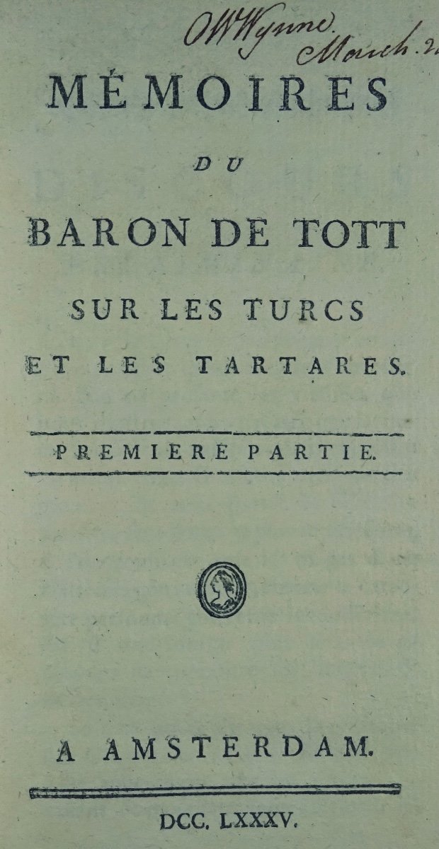 TOTT - Mémoires du Baron de Tott sur les Turcs et les Tartares. 1785, 3 volumes.-photo-2