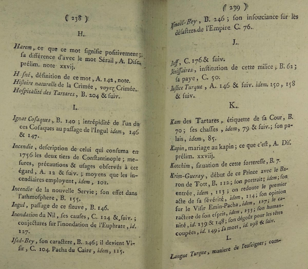 TOTT - Mémoires du Baron de Tott sur les Turcs et les Tartares. 1785, 3 volumes.-photo-4