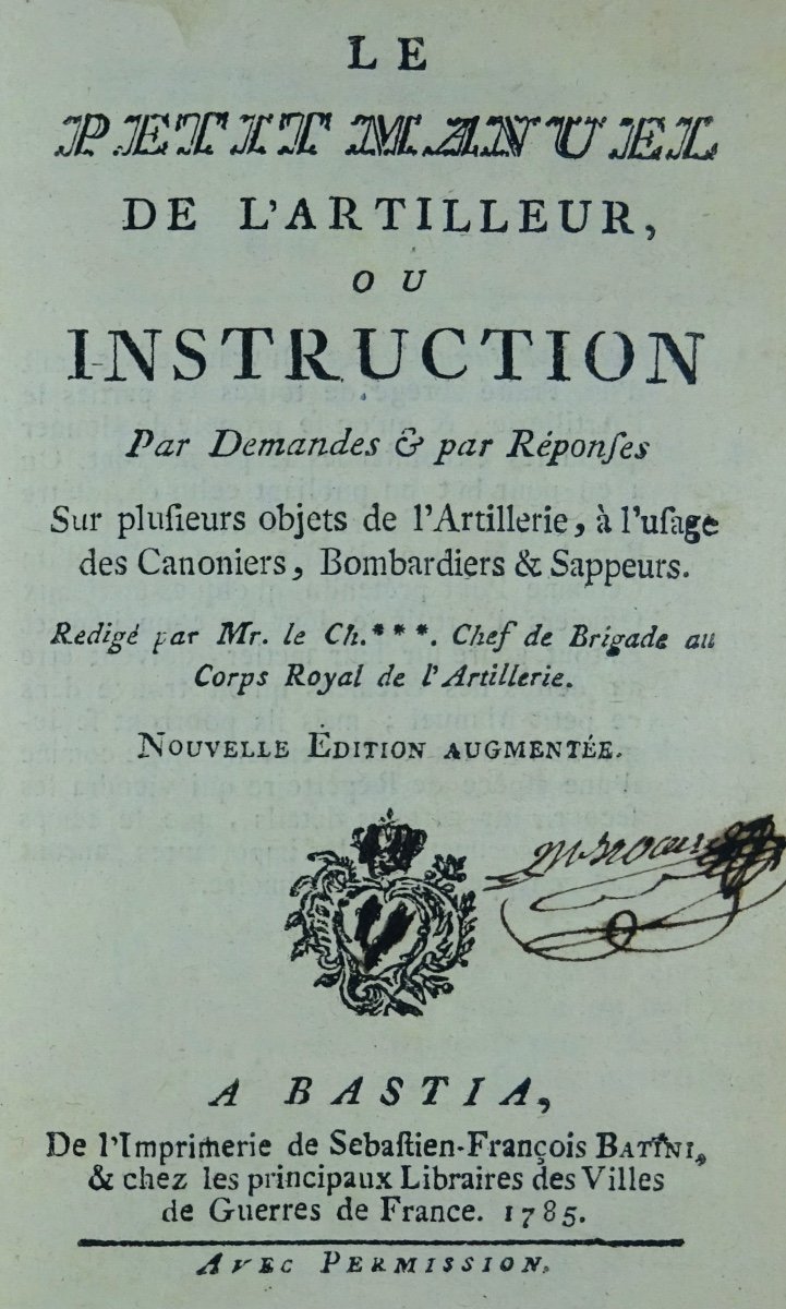 UTURBIE DE ROGICOURT - Le Petit Manuel De l'Artilleur. 1785