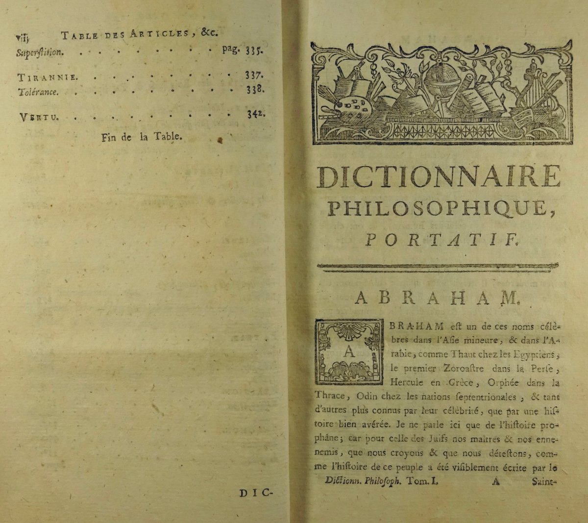 VOLTAIRE - Dictionnaire Philosophique Portatif, Et Traité Sur La Tolérance En édition Originale-photo-4