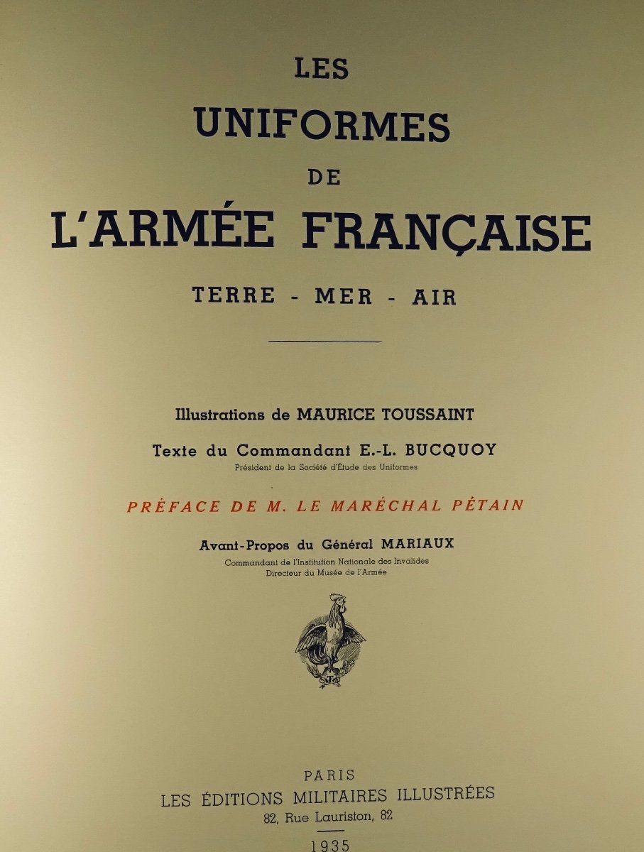 Bucquoy (e.-l.) - The Uniforms Of The French Army. Land - Sea - Air. 1935, In-folio.-photo-2