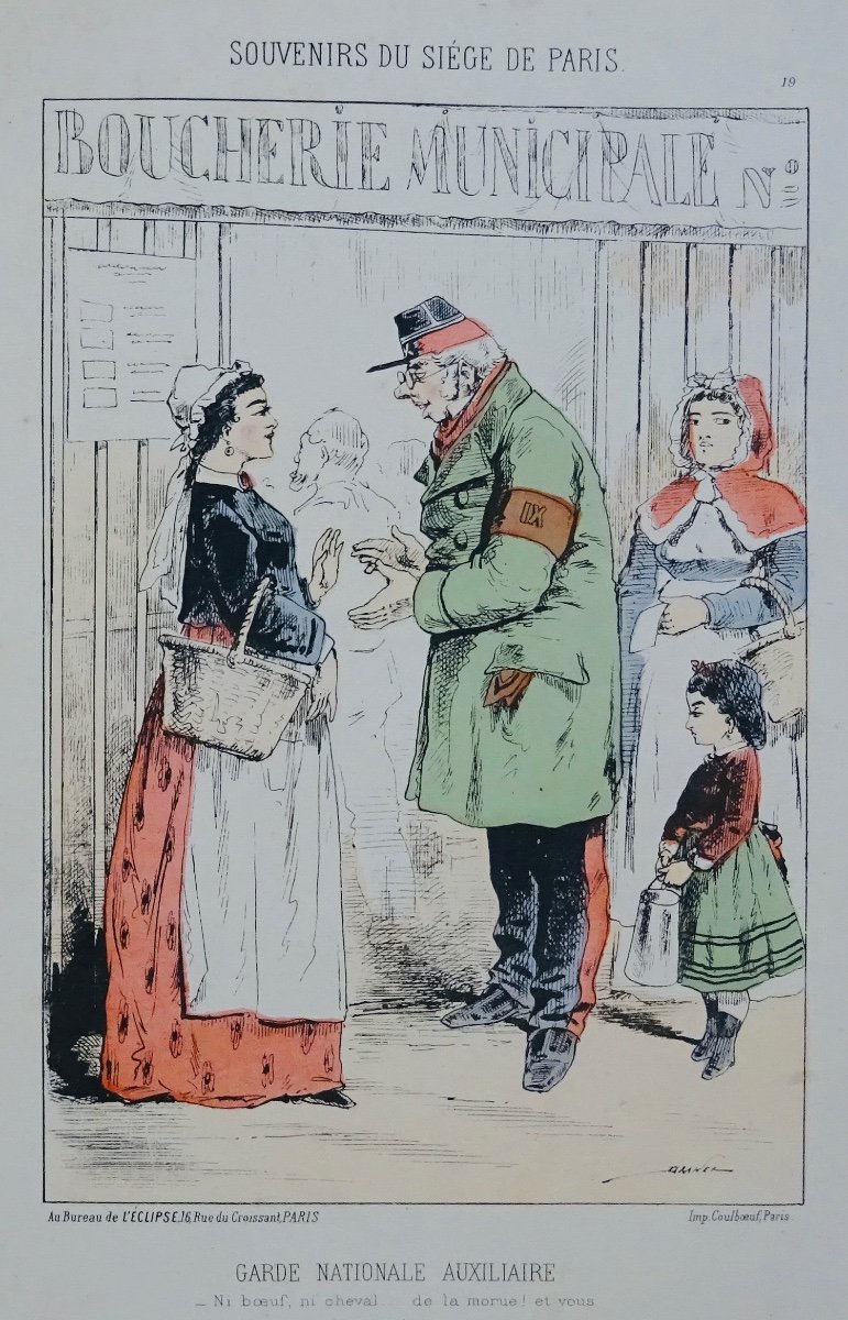 Draner - Souvenirs From The Siege Of Paris. Circa 1870. 137 Lithographs In Colors.-photo-1