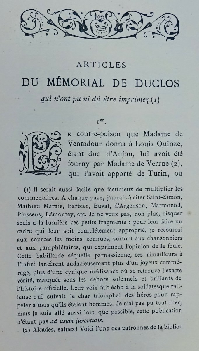 DUCLOS - Chroniques indiscrètes sur la Régence. 1878-photo-1