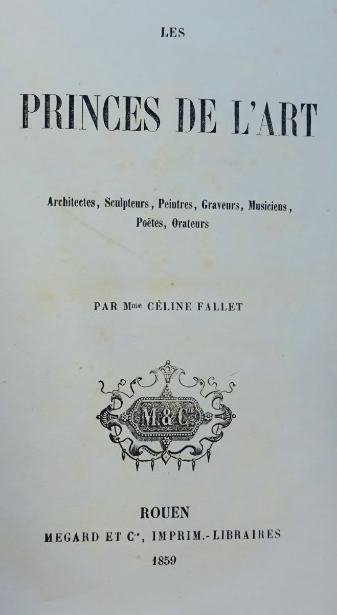 FALLET (Céline) - Les Princes de l'art. Rouen, Megard et Cie, 1859. Cartonnage d'éditeur.-photo-2