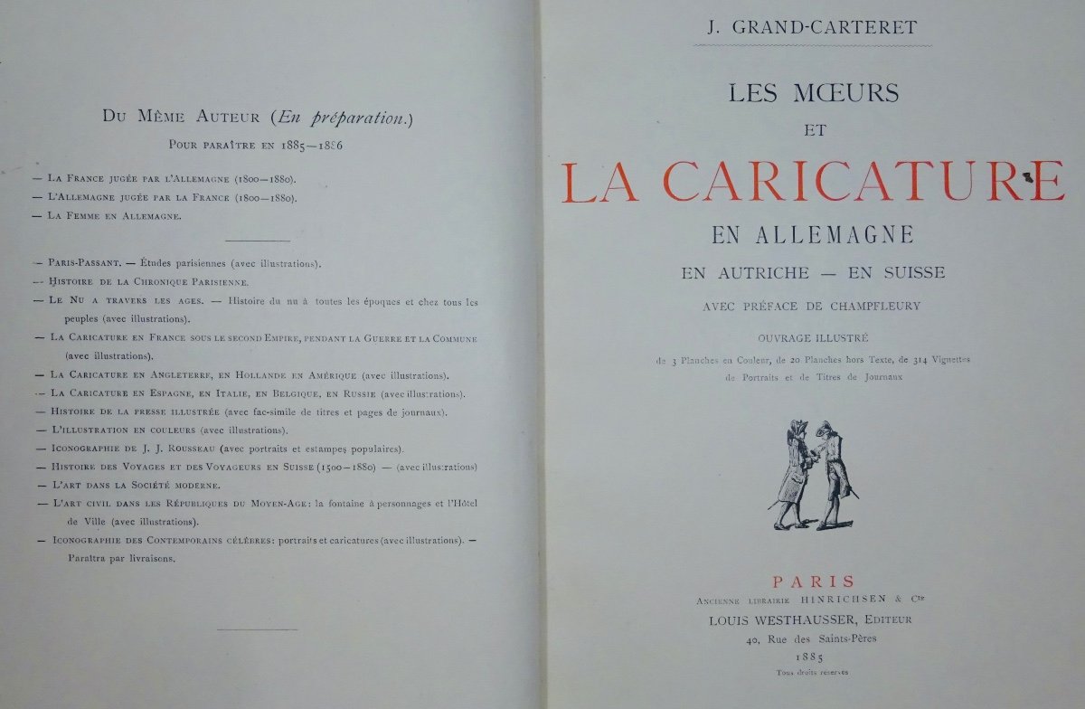 GRAND-CARTERET - Les Moeurs et la caricature en Allemagne - en Autriche - en Suisse. 1885.