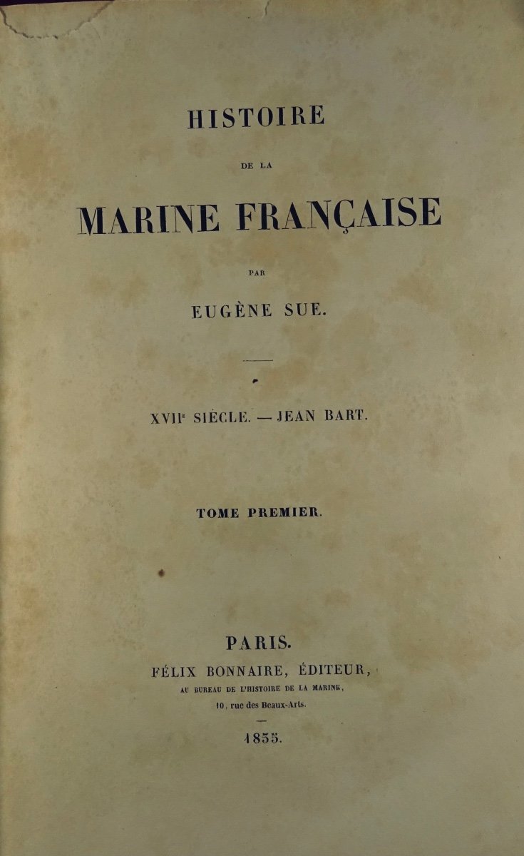 SUE (Eugène) - Histoire de la marine française. Félix Bonnaire, 1836.-photo-2