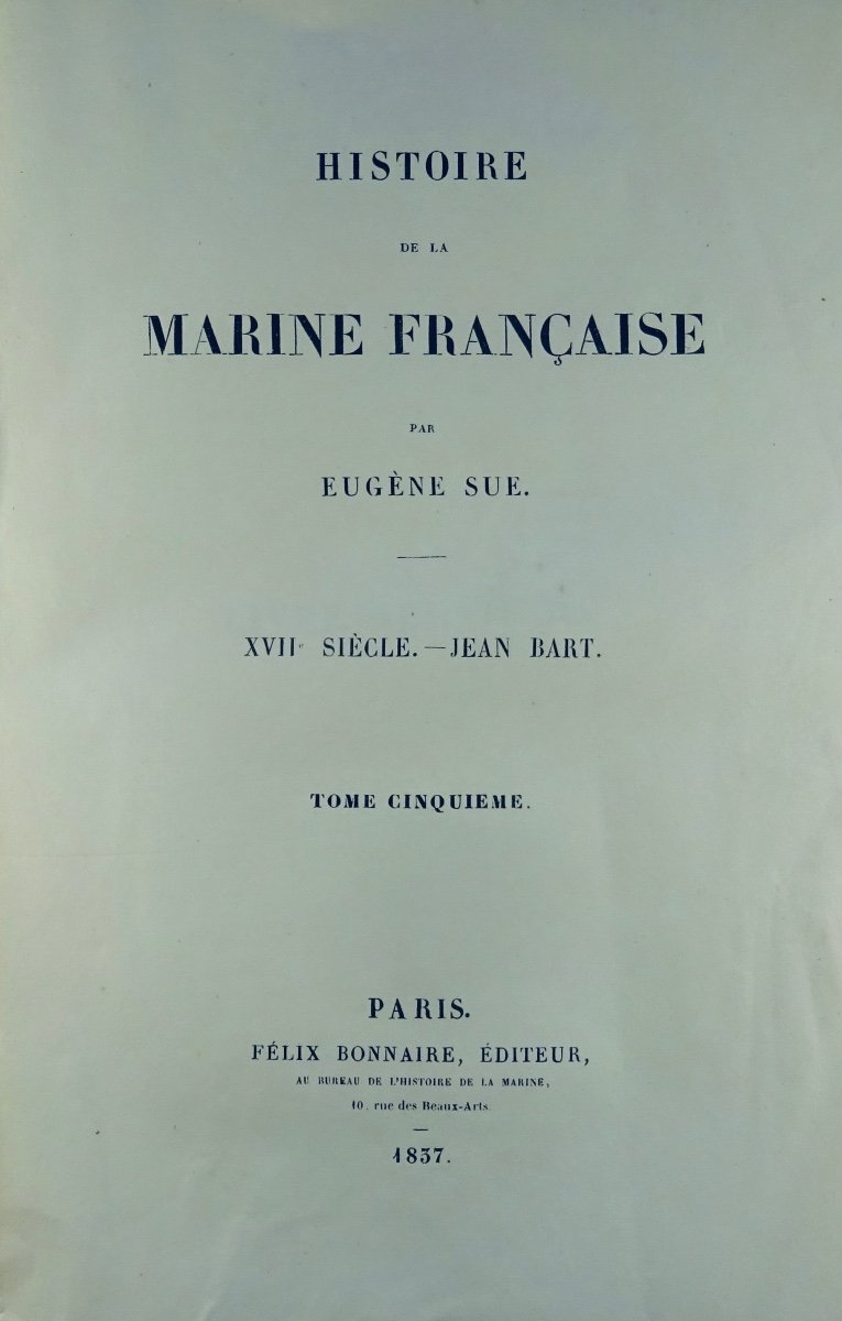 SUE (Eugène) - Histoire de la marine française. Félix Bonnaire, 1836.-photo-6