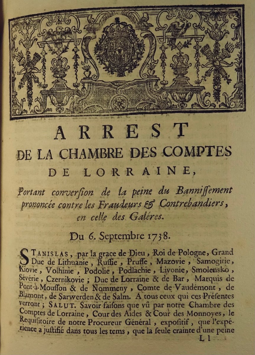 Collection Of Edicts, Declarations, Arrests And Regulations Concerning La Ferme Du Tabac De Lorraine-photo-1