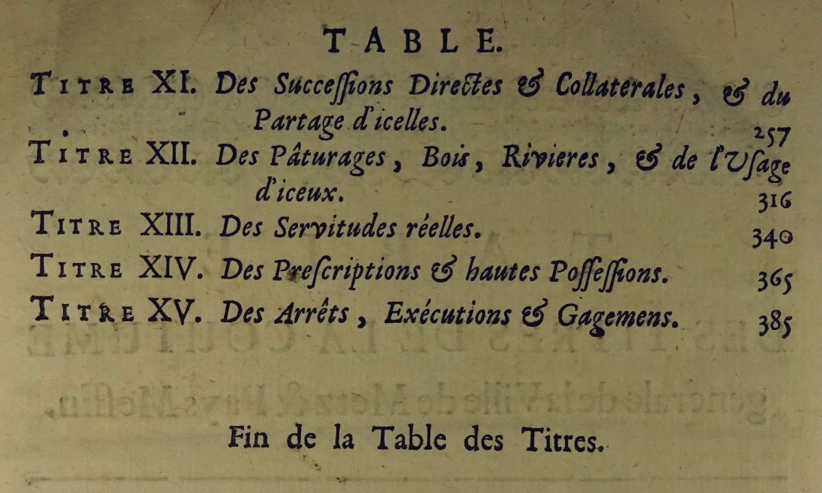 DILANGE - Coutumes Générales De La Ville De Metz Et Pays Messin. 1730. Chez Brice Antoine.-photo-1