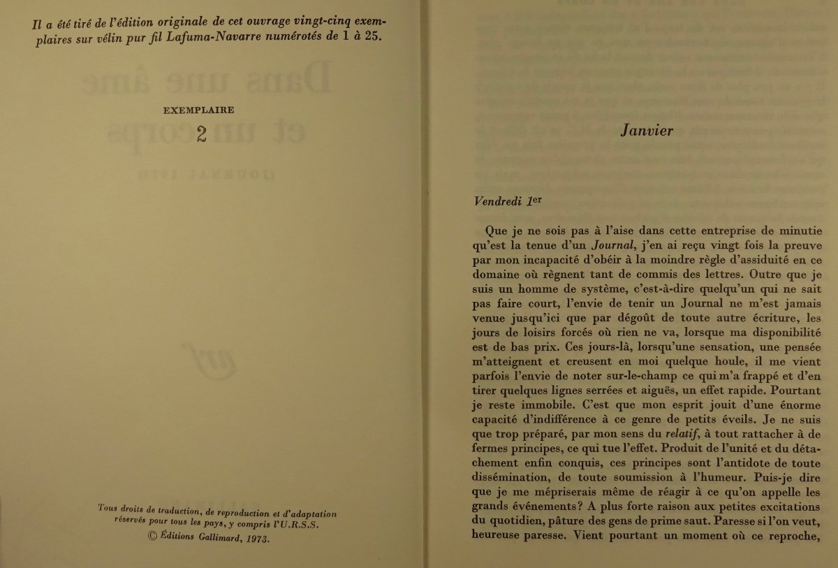 ABELLIO (Raymond) - Dans une âme et un corps (Journal 1971). Édition originale, 1973.-photo-3