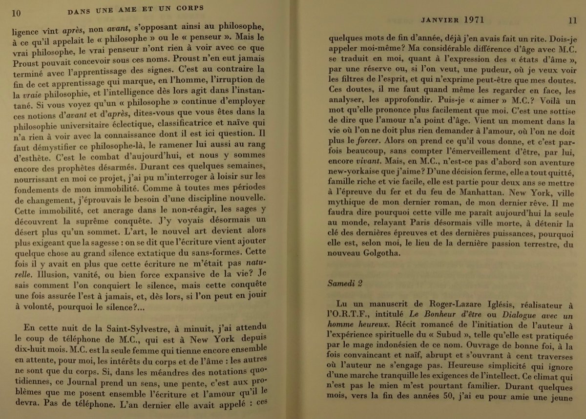 ABELLIO (Raymond) - Dans une âme et un corps (Journal 1971). Édition originale, 1973.-photo-1