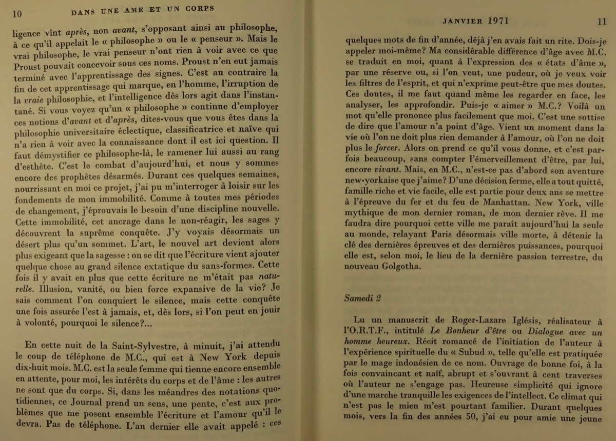 ABELLIO (Raymond) - Dans une âme et un corps (Journal 1971). Édition originale, 1973.-photo-1