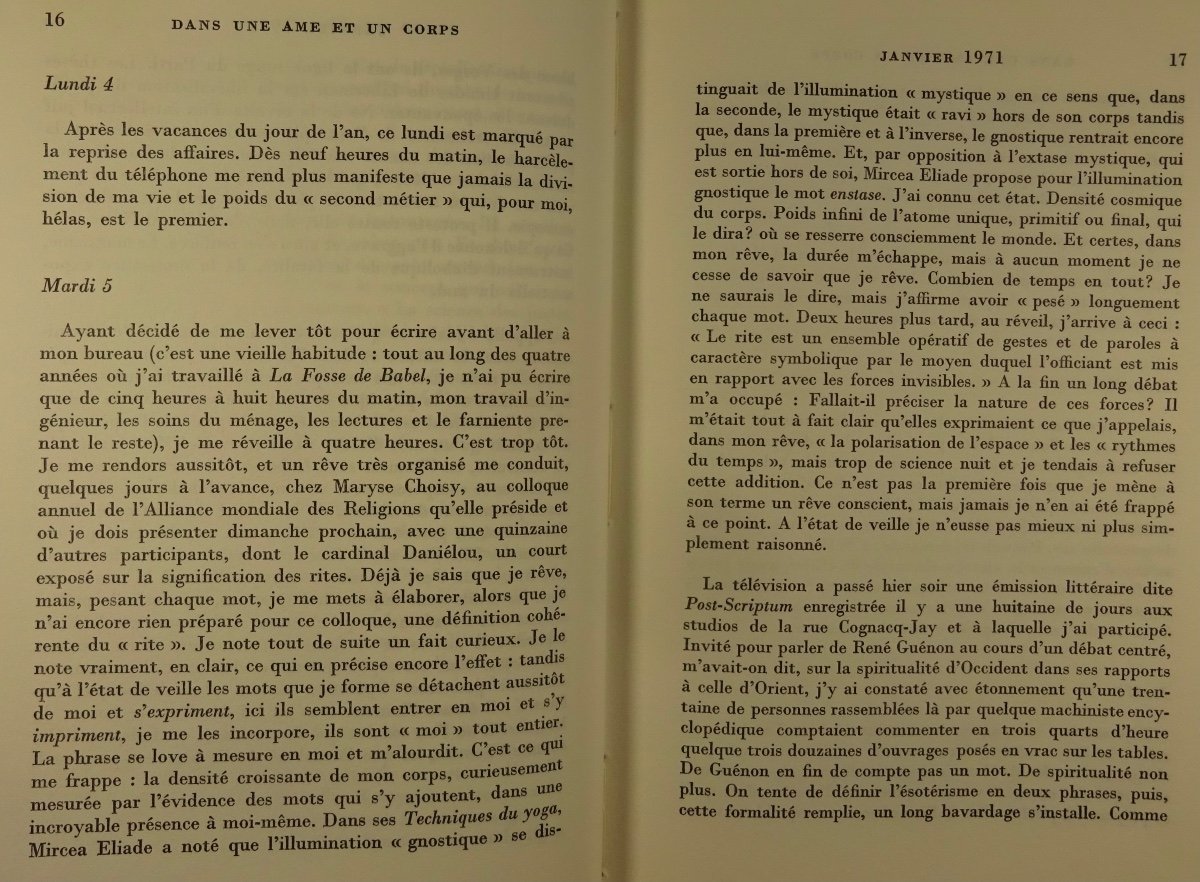 ABELLIO (Raymond) - Dans une âme et un corps (Journal 1971). Édition originale, 1973.-photo-4