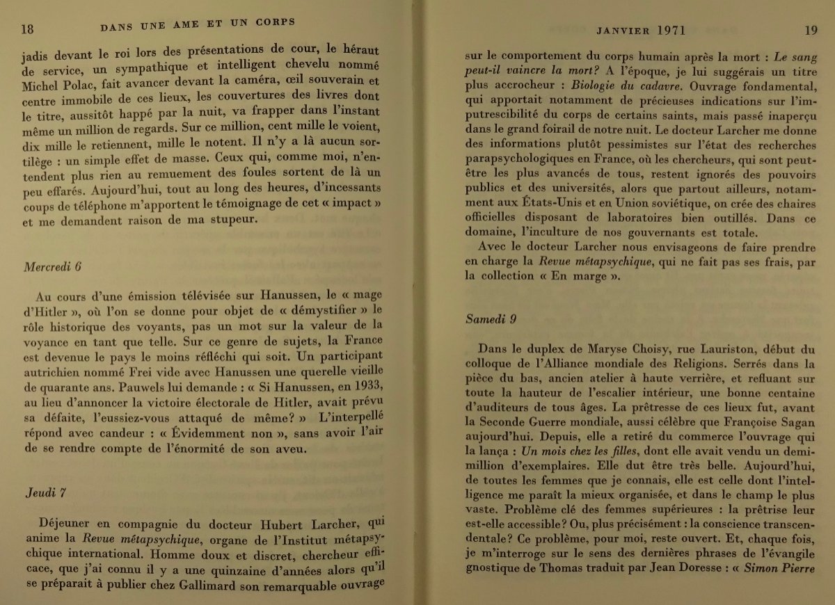 ABELLIO (Raymond) - Dans une âme et un corps (Journal 1971). Édition originale, 1973.-photo-5