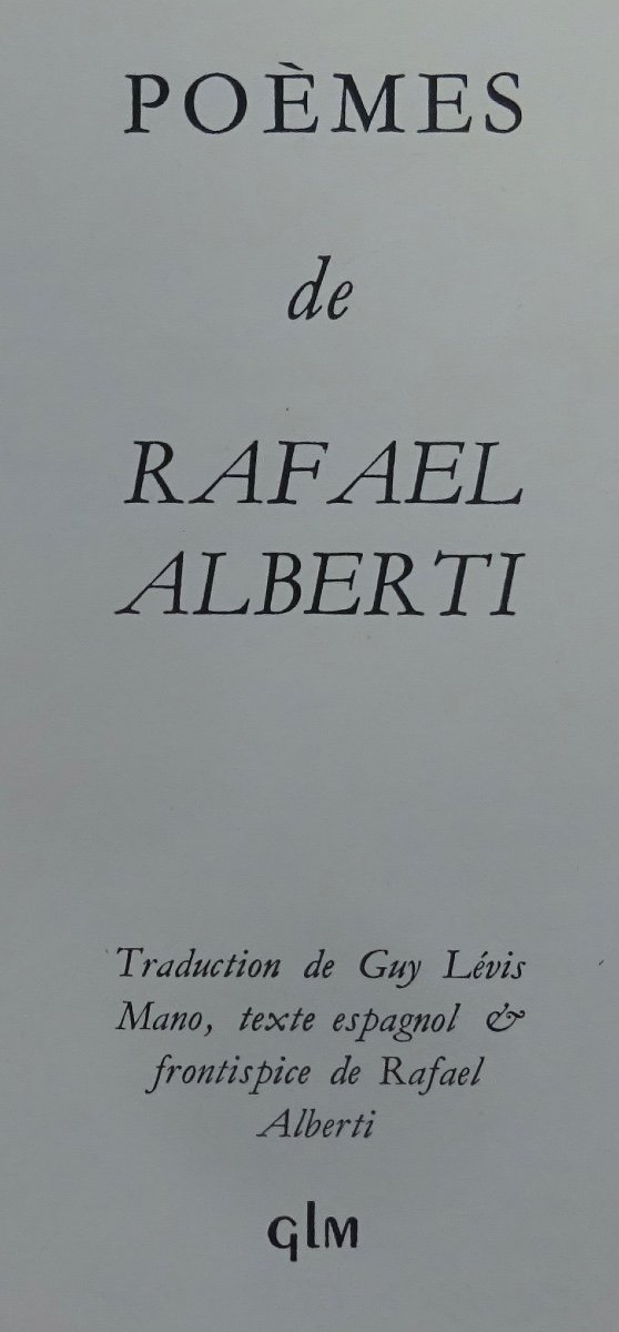 Alberti (rafel) - Poms. Paris, G.l.m., 1952. Frontispice De l'Auteur.-photo-4