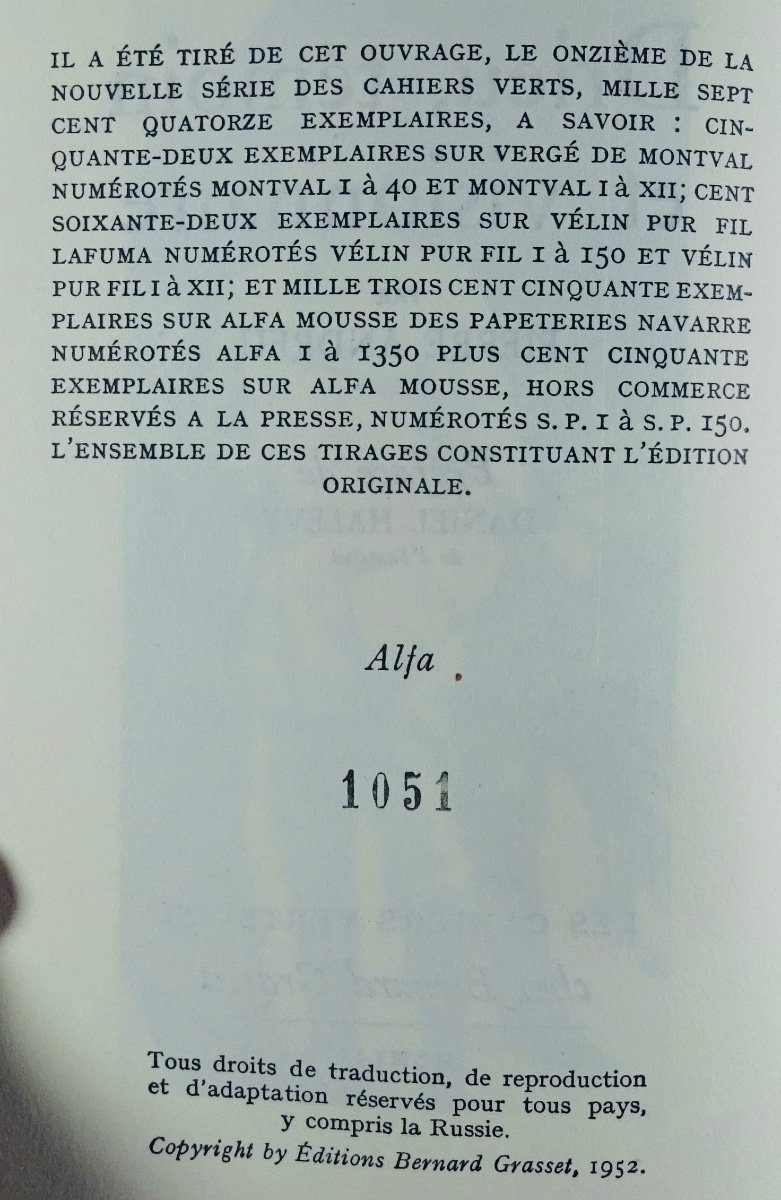 ANDREU (Pierre) - Drieu, témoin et visionnaire. Grasset, Édition Originale, 1952.-photo-1