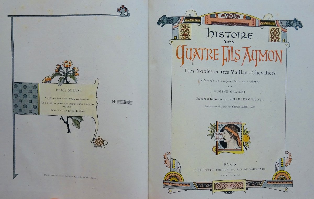 GRASSET - Histoire des quatre fils Aymon. Très nobles et très vaillans Chevaliers. 1883.-photo-1