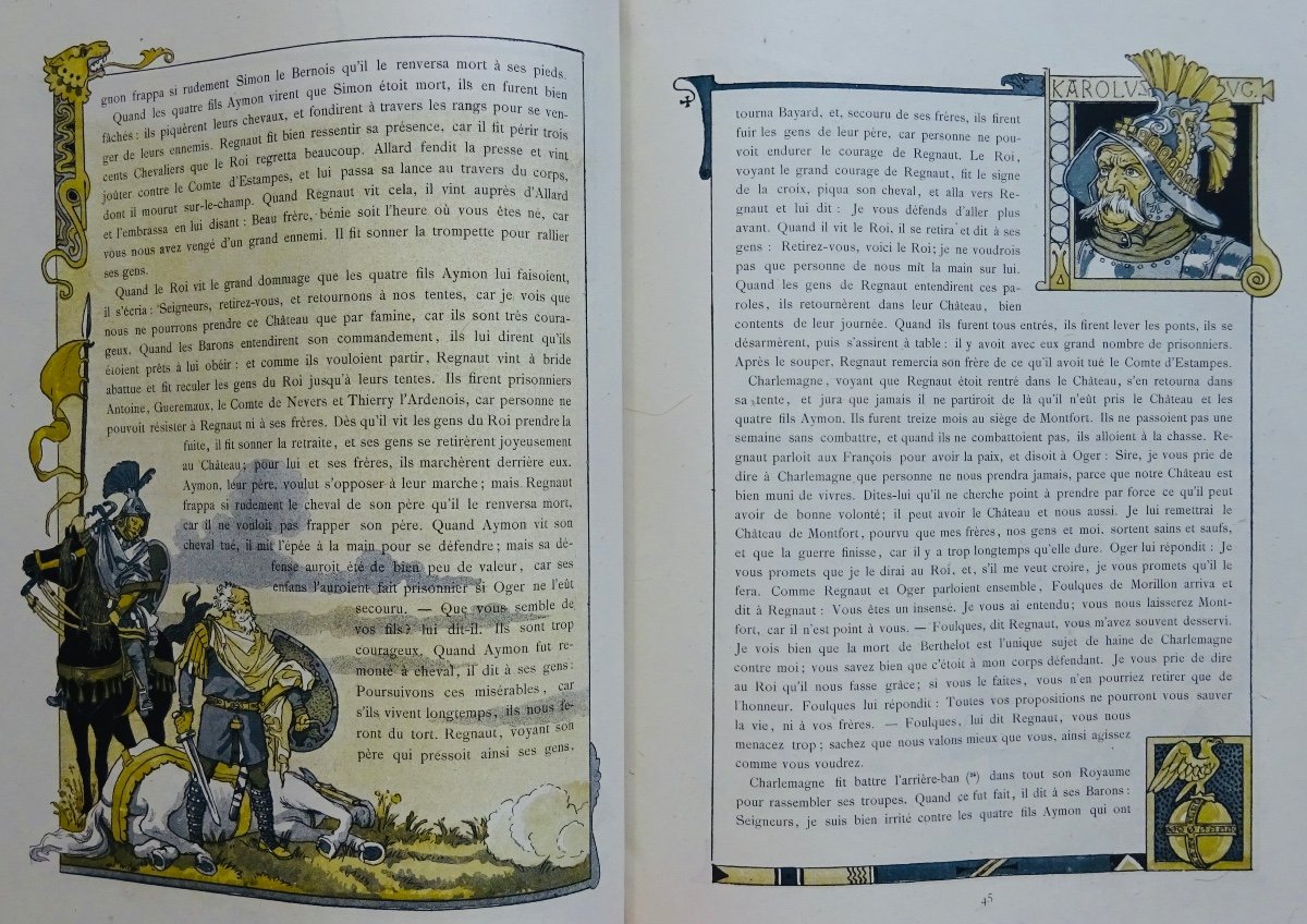 GRASSET - Histoire des quatre fils Aymon. Très nobles et très vaillans Chevaliers. 1883.-photo-3