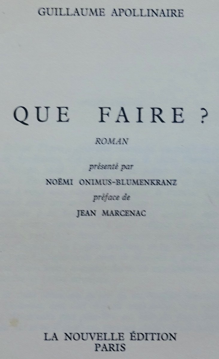 Apollinaire (guillaume) - What To Do? The New Edition, 1950.-photo-4