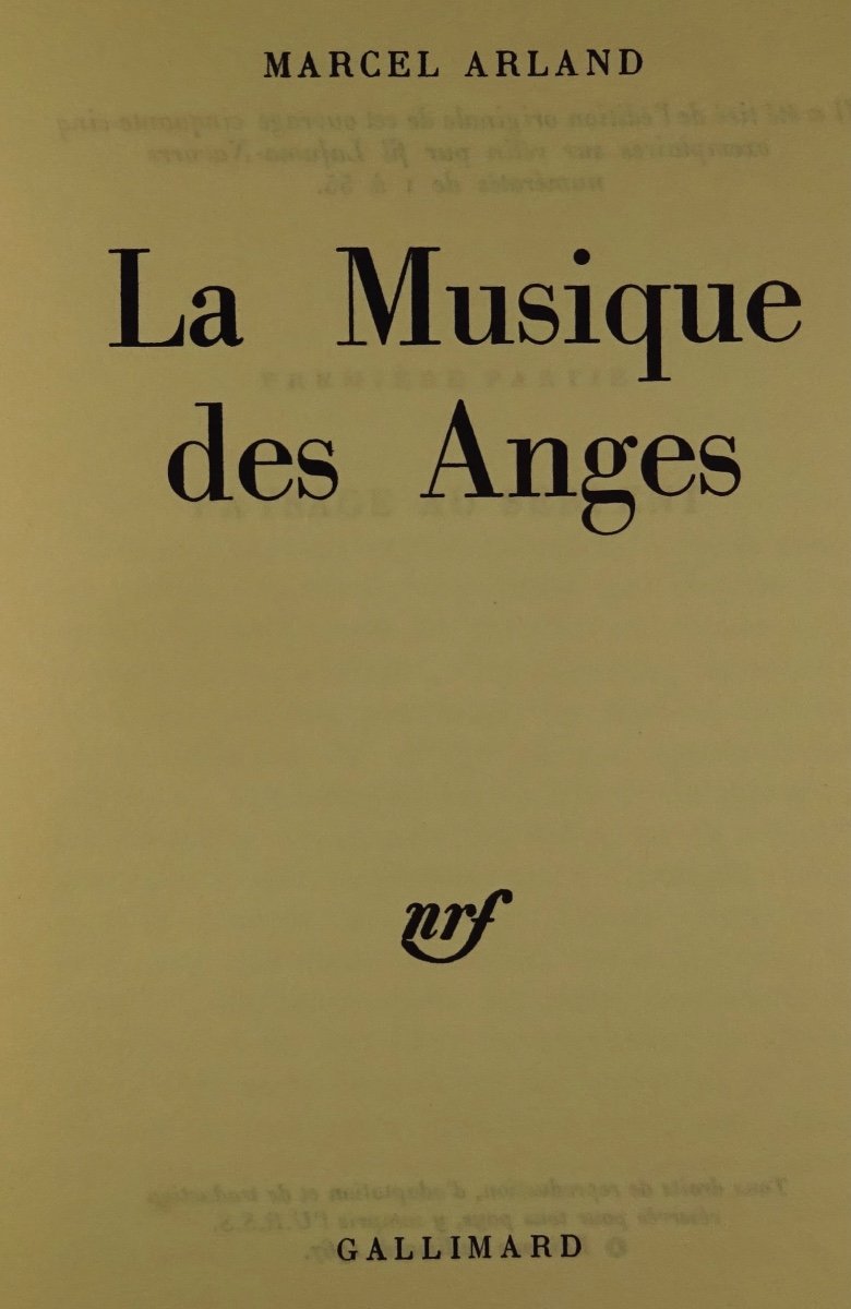 Arland (marcel) - The Music Of The Angels. Paris, Gallimard, 1967. Sent From The Author.-photo-3