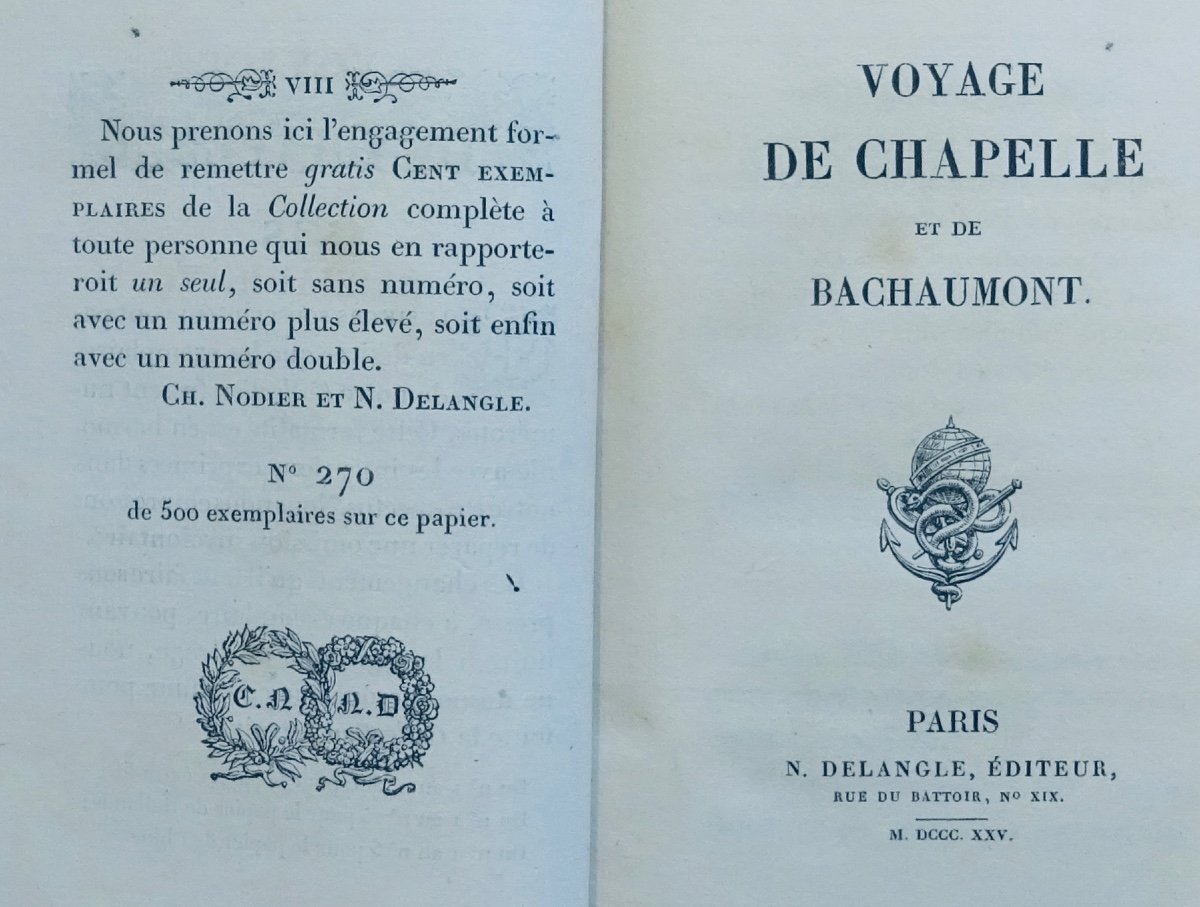 BACHAUMONT - Voyage de Chapelle. Delangle, 1826.-photo-3