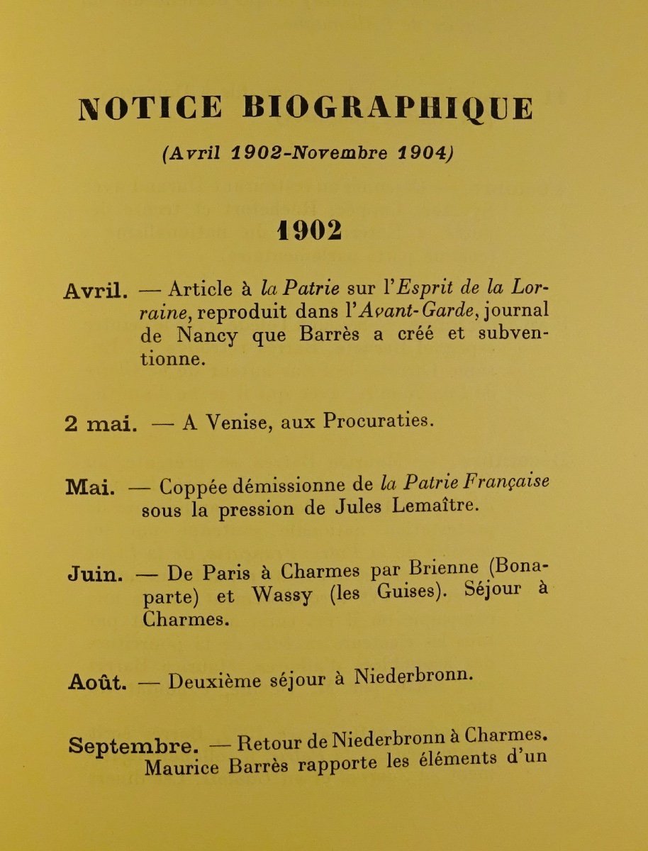 BARRÈS - Mes Cahiers. Tome troisième (1902-1904). Plon - La Palatine, 1931. Édition originale.-photo-4