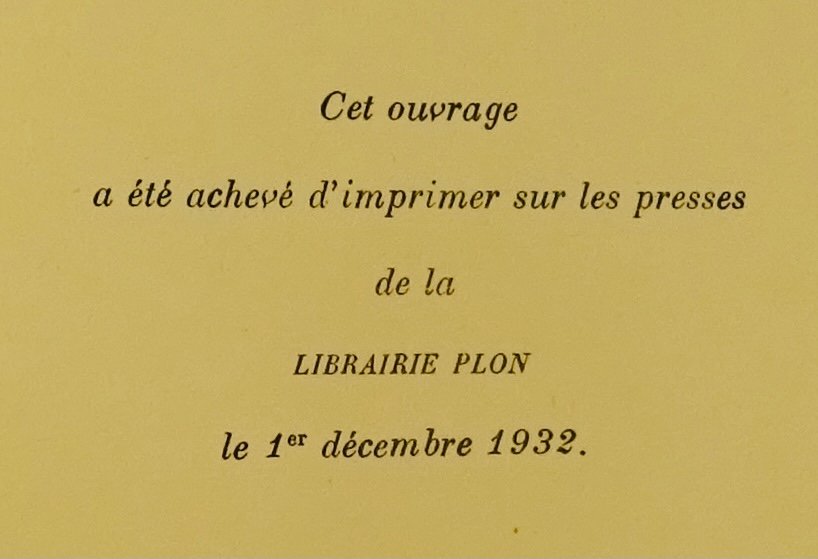 BARRÈS - Mes Cahiers. Tome cinquième (1906-1907). Plon - La Palatine, 1932. Édition originale.-photo-2