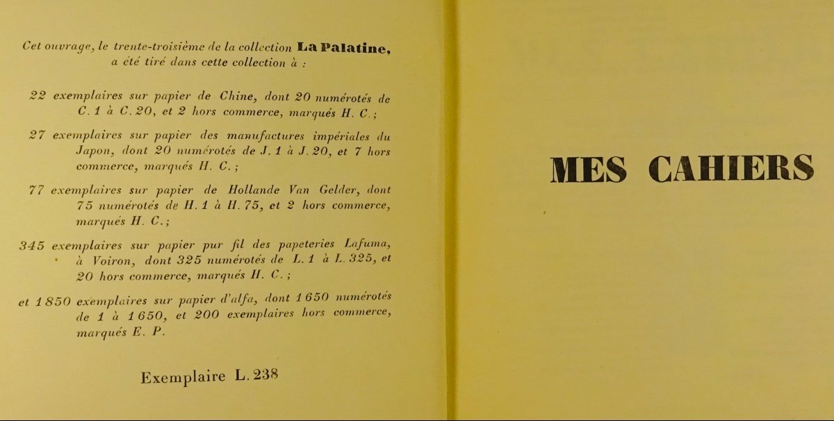 BarrÈs - My Notebooks. Volume Six (1907-1908). Plon - La Palatine, 1933. Original Edition.-photo-2
